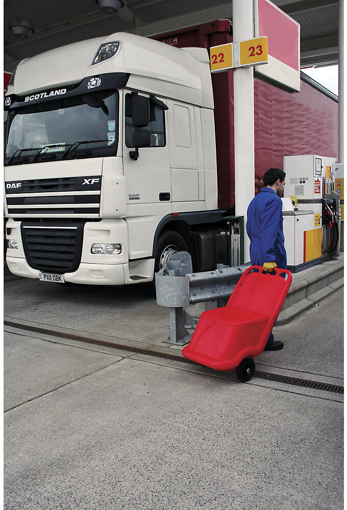 Streuwagen, ideal für Schüttgut, Inhalt 75 l, rot eurokraft basic