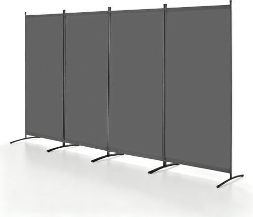 VEVOR Ruimteverdeler met 4 Panelen, Inklapbaar Privacyscherm en Draagbare Scheidingswand voor Kantoor en Slaapkamer, Grijs