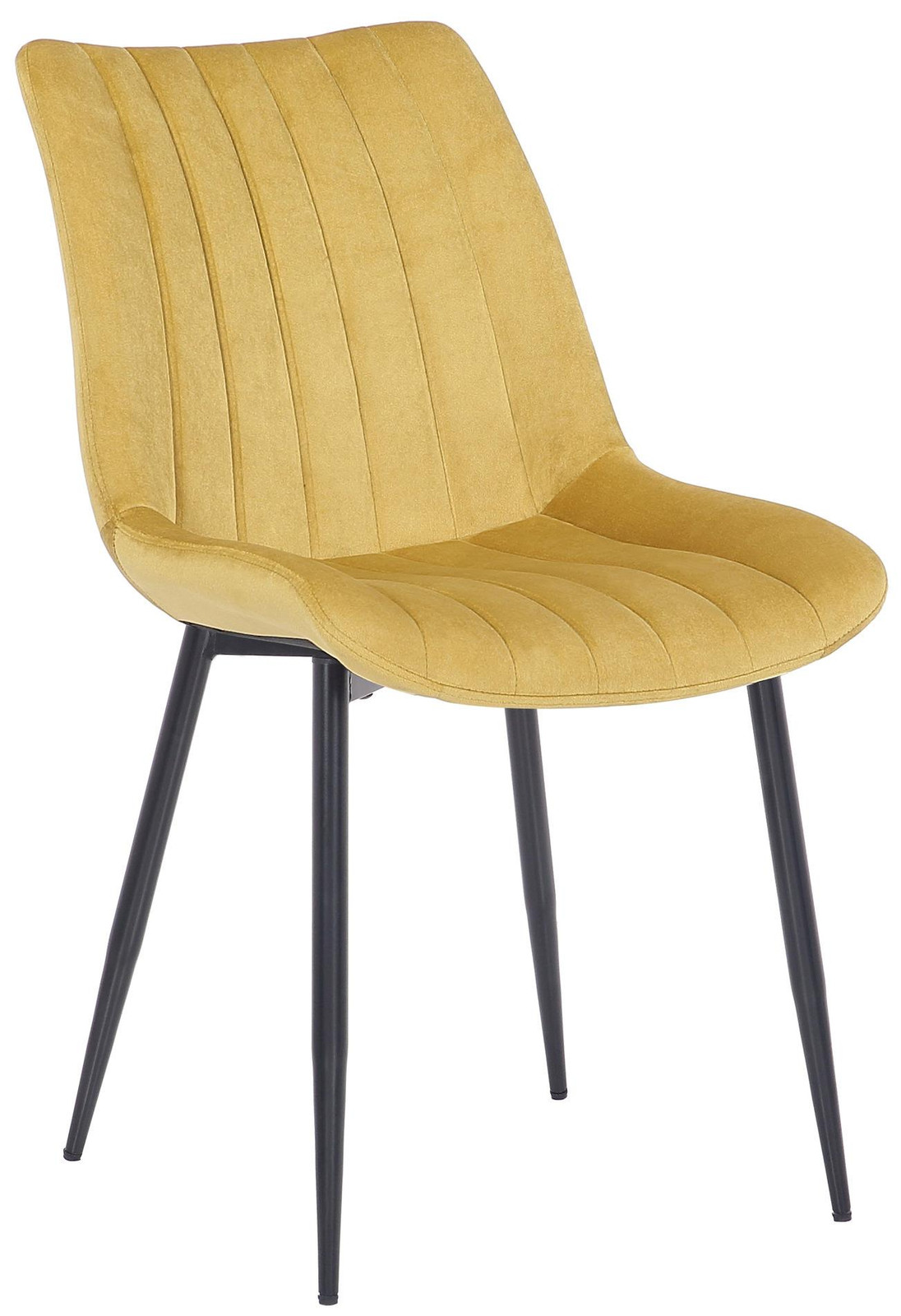 CLP fauteuil Rahden, fluweel, geel met zwart frame
