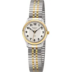 Regent BA-887 Damen-Armbanduhr mit Zugband Zweifarbig