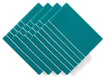 DII Navy and Off-White Stripe Tassel Napkin (Set of 4)