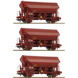 ROCO 76178 H0 3-tlg. Set: Schwenkdachwagen Bauart Tds braun, SNCF, Ep. IV
