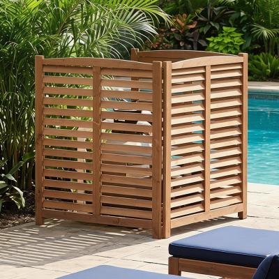 Wood 3-Panel Air Conditioner Fence Screen, Garden Fence Privacy Fence, Trash Enclosure