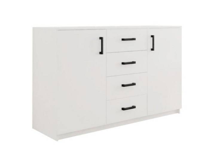 MOEBLO Kommode BAHRAIN (Sideboard Wohnzimmer Kommode Schlafzimmer Komodenschrank Highboard, Schwarze Metallgriffe), (BxHxT):150x94x45 cm