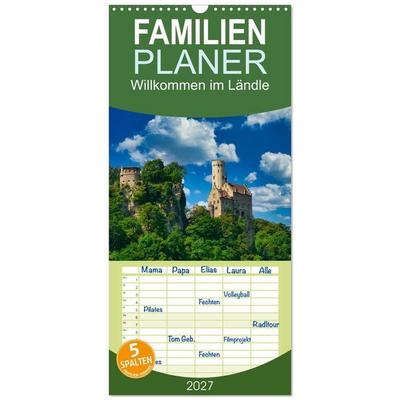 Familienplaner 2027 - Willkommen im Ländle mit 5 Spalten (Wandkalender, 21 x 45 cm) CALVENDO