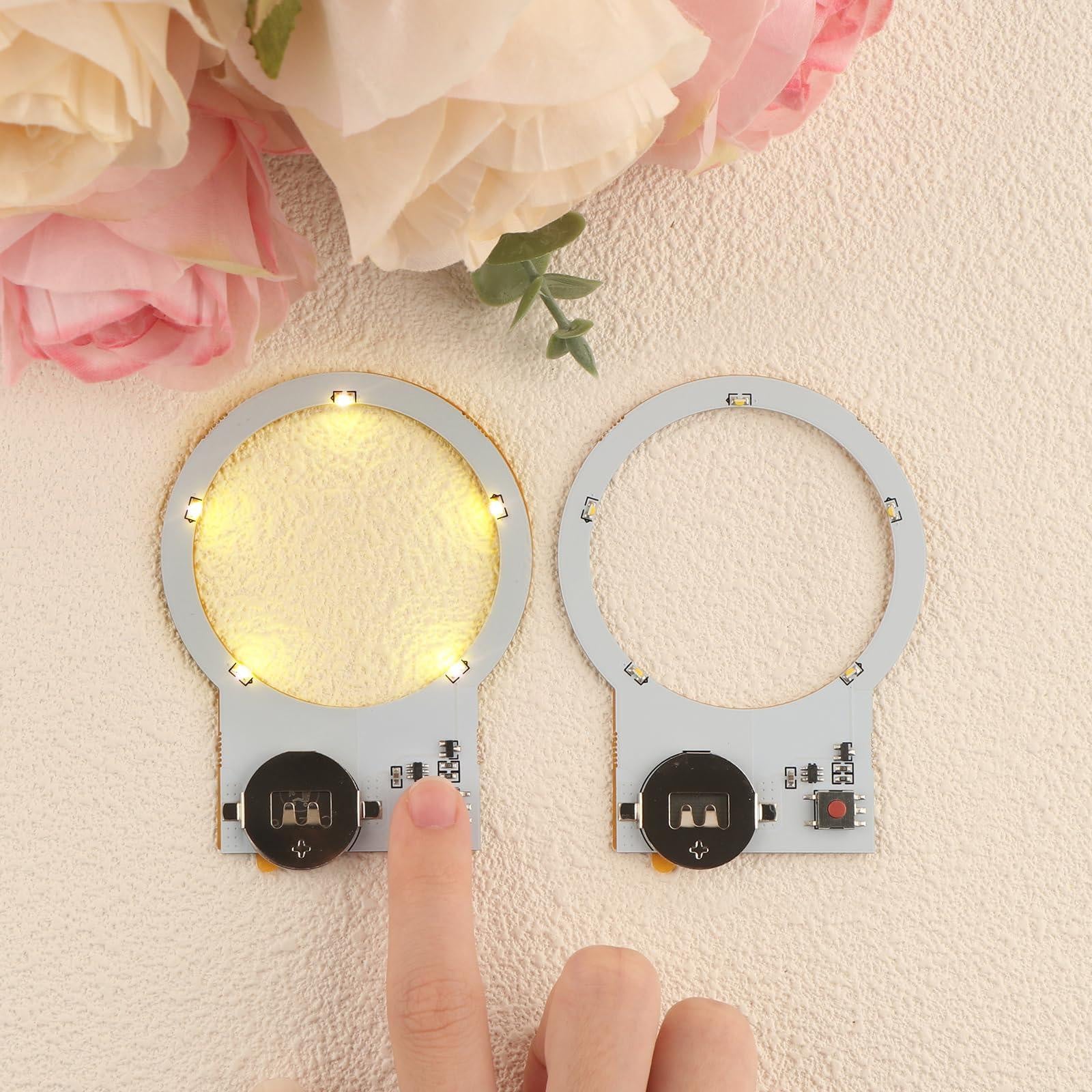 Dripio 2 zelfklevende ronde LED-verlichtingseenheden voor kaarten, warm wit