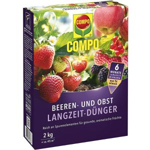 Compo Dünger Beeren- und Obst Langzeit-Dünger, Sofort- und Langzeitwirkung bis 180 Tage, 2 kg
