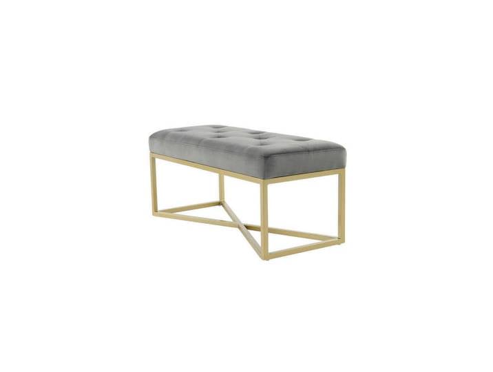 Kayoom Hockerbank, Grau, Gold, Metall, Kunststoff, 90x40x40 cm, Schlafzimmer, Bettbank