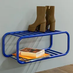 Schuhregal Wandhängeregal mit zwei Schuhgittern im Retrostil