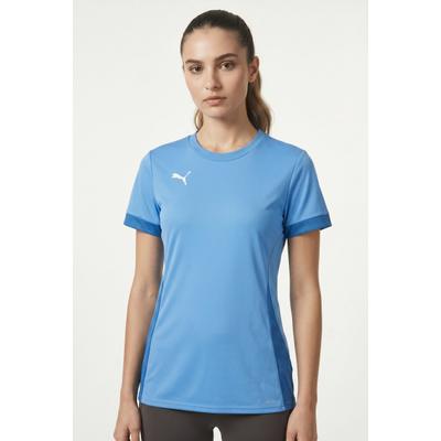 Fußballtrikot PUMA "TEAMGOAL MATCHDAY JERSEY WMNS", Damen, Gr. S, blau (electric blau lemonade, puma weiß, puma team royal), Interlock, Obermaterial: 100% Polyester, unifarben, regular fit normal, Rundhals, Trikots Fußballtrikot, sportlicher Stil,...