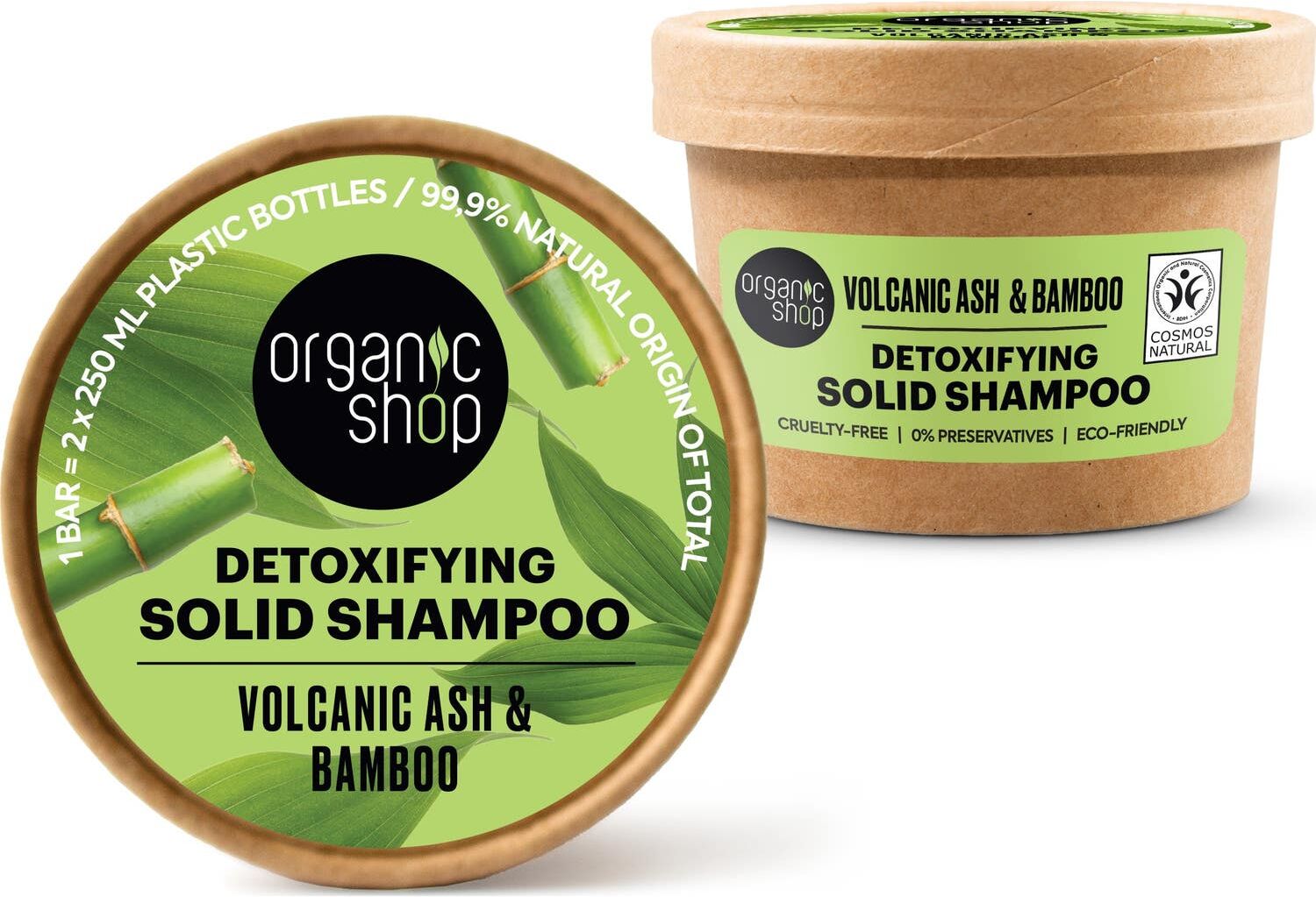 Organic Shop Detoxifying Solid Shampoo Volcanic Ash Bamboo 60 g