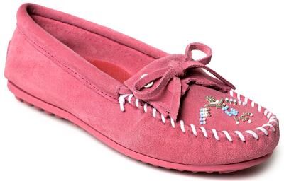 Minnetonka Thunderbird Animikii - Womens 5.5 Pink Slip On Medium