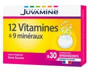 Juvamine 12 Vitamines + 9 Minéraux 30 Comprimés Effervescents - Boîte 30 comprimés effervescents