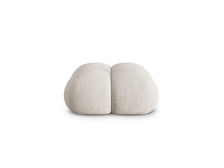Cosmopolitan Design Pouf Loretto aus strukturiertem Stoff beige, Beige, 90x40x90 cm, Wohnzimmer, Sessel, Hocker & Hockerbänke, Poufs