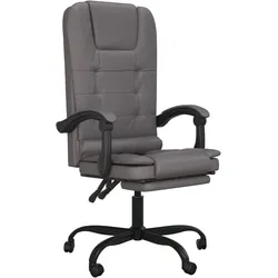 Helloshop26 - Liegemassagesessel für Büro Computer Arbeitszimmer graues Kunstleder 02_0025408