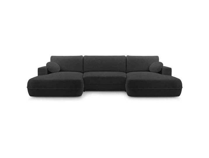 BEAUTYSOFA Ecksofa mit Schlaffunktion FIERO U, Farbe: Schwarz (Bubble17)