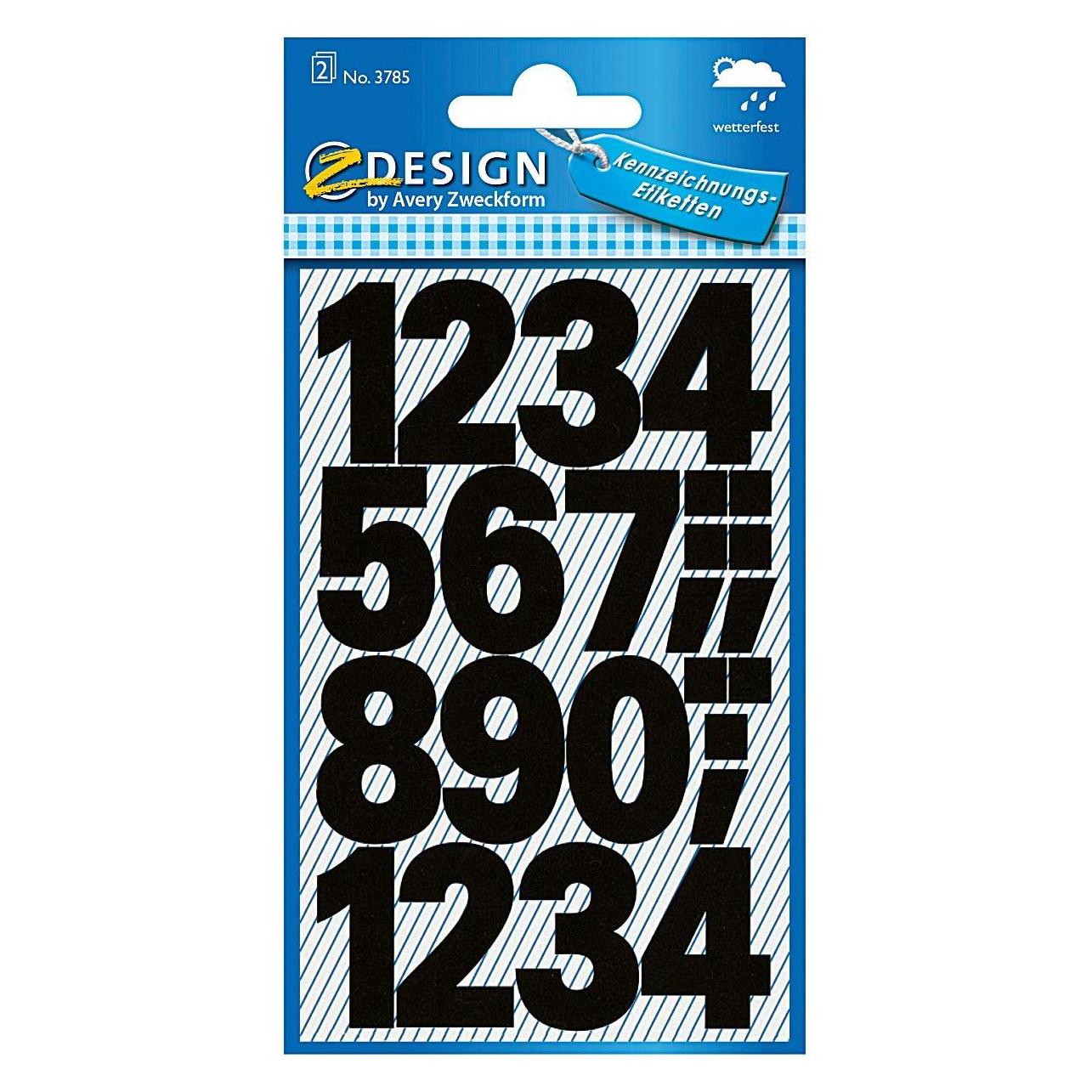 Z-Design Zahlen Etiketten Universal Bold (3785)