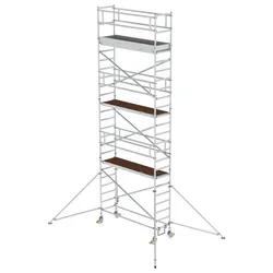 MUNK Aluminium-Rollgerüst mit Ausleger 2,45x0,75m Plattform 8,43m AH