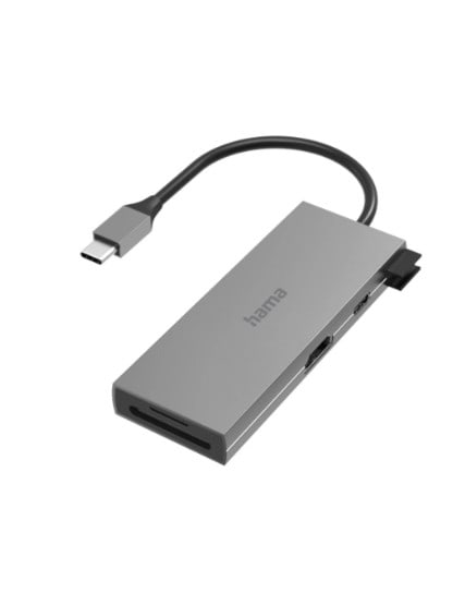 Hama 00200110 USB-C-Hub, Multiport, 6 Ports, 2x USB-A, USB-C, HDMI, SD, microSD