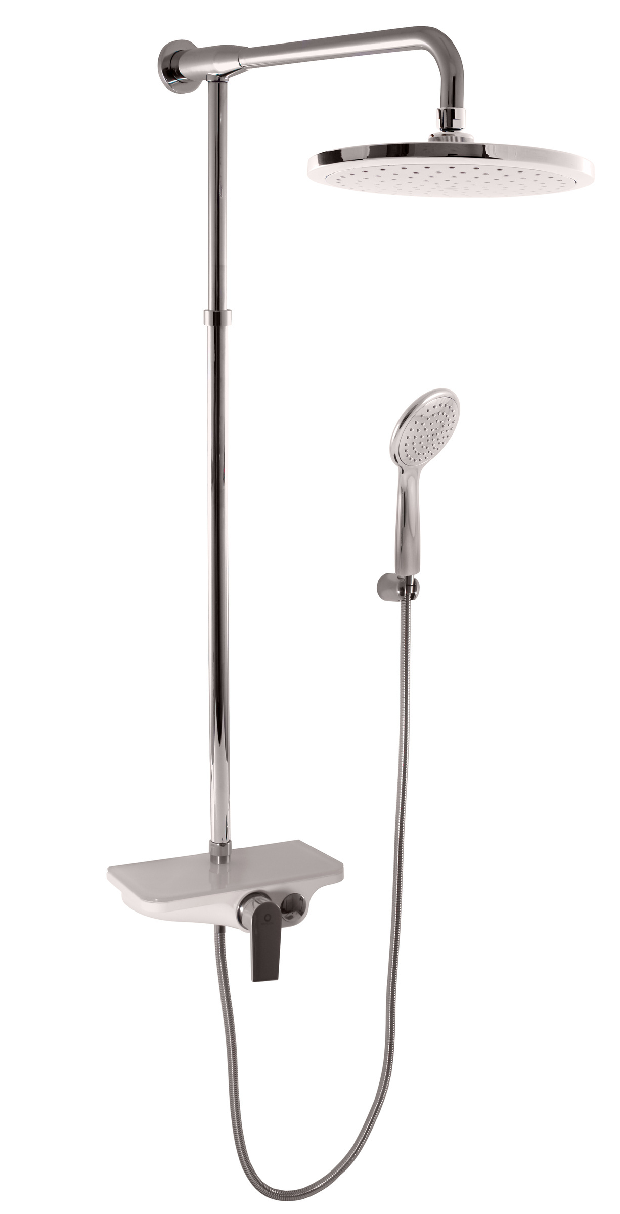 MURRAY Wandduschsäule mit Regal 170 cm, weiß verchromt RAV SLEZAK