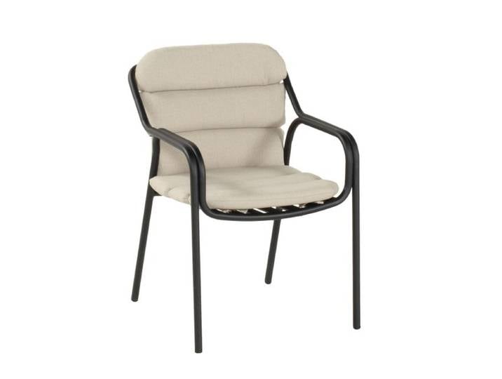 SCHÖNER WOHNEN-Kollektion Mivo Stapelsessel Aluminium mit Sitz- und Rückenkissen Schwarz Sand