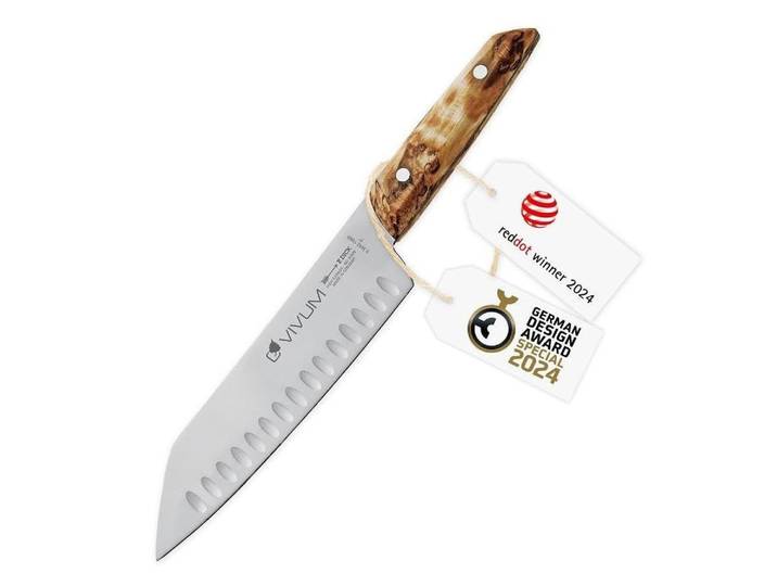 F. DICK Kochmesser F.DICK Santoku VIVUM mit 18 cm Klinge mit Kullenschliff 83642182KH