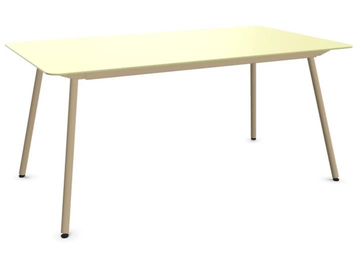 Glasfaser-Tisch Locarno Edge von Schaffner / Farbe: Buchsbaumgelb / Grösse: 160 x 90 cm