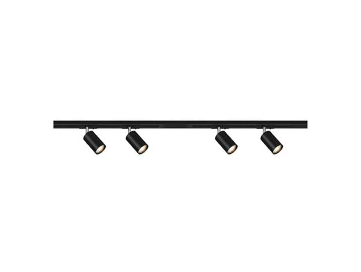 BRILONER - Système de rail Rail set de démarrage\, 4x GU10 spots pivotants\, extensible\, système de rail d'éclairage plafond\, spot rail\, plafonnier\, plafonnier\, spotlight\, 1\,5 m\, noir