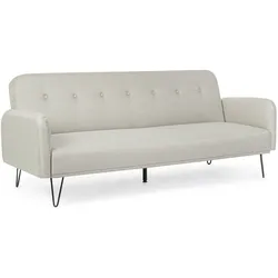 Schlafsofa Bridjet mit Stoff-Bezug, modernes Design, beige, gepolstert für 2-3 Personen