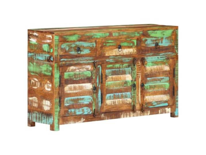 HEFZGDB Ökologisches Sideboard aus recyceltem Holz mit 3 Schubladen und 3 Türen als handgefertigtes Sideboard Unikat in rustikalem Design aus Altholz