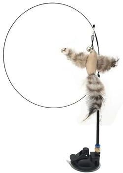 Inspired Finds Interactive Feather Bird Cat Wand Toy With Bell Realistic Teaser For Kittens & Cats fuzzy Wing Spinner