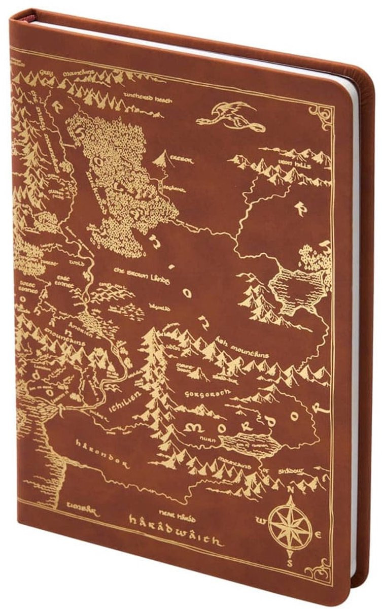 Noble Collection The Lord of the Rings Journal Map of Middle-Earth met 240 pagina's