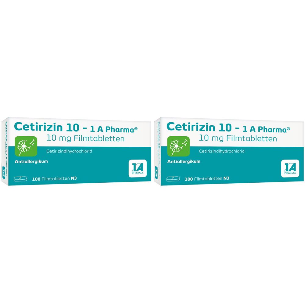 Cetirizin 10 1A Pharma Doppelpack 2x100 St Filmtabletten