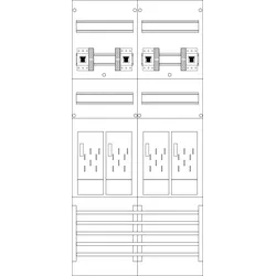 f-tronic 7120180 Zählerfeld 2-feldrig, H=1050mm, 4-eHZ, 4 HSP, E216-HSP E216HSP