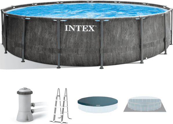 Intex Prisma Frame Greywood 26742NP - Ø457x122 cm - Runder Pool