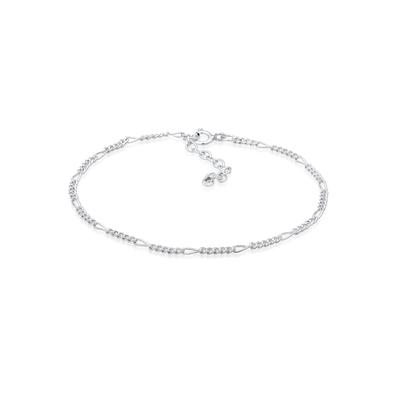 Armkette ELLI "Armband Armband Figaro Panzer Basic 925er Silber" Gr. 160, silber, Armbänder, Damen, Silber 925 (Sterlingsilber), Armkette