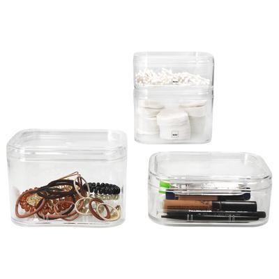 4tlg Set ELINA Utensilienboxen klein & groß transparent – 2x 20523 & 2x 20522*****Standort: Korb-Raum