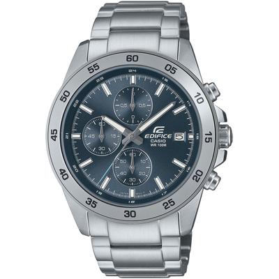 Chronograph CASIO EDIFICE, silber (petrol, edelstahlfarben), Armbanduhren, Herren, Chronograph, Quarzuhr,Armbanduhr,Herrenuhr, bis 10 bar wasserdicht,Edelstahlarmband