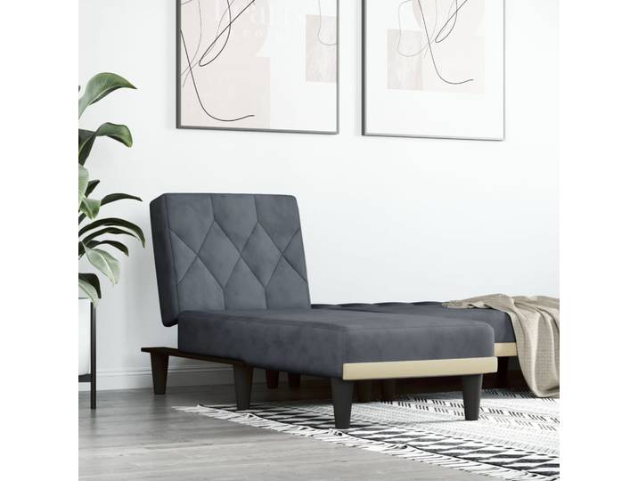 vidaXL Chaiselongue Dunkelgrau Samt