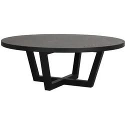 Couchtisch Boxford aus Eiche Furnier, modern rund, schwarz, 110 cm Durchmesser