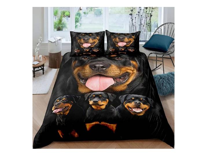 LuxusKollektion Kinderbettwäsche Kinder Bettwäsche Rottweiler 155x220cm