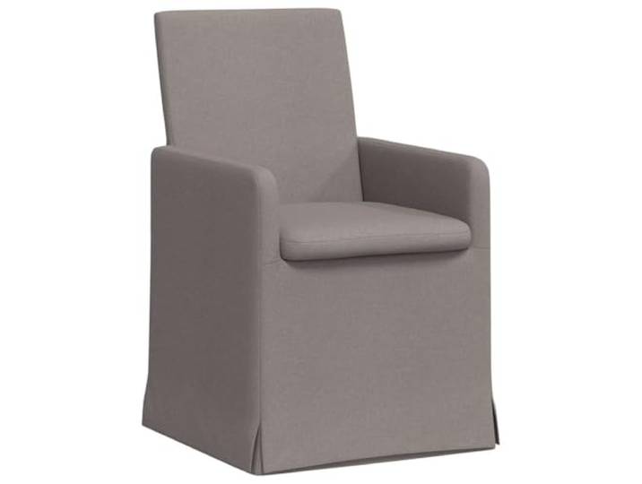 POUFGDR Esszimmerstühle, 2 Stück, Stoff, Taupe, 57 x 67 x 95 cm Flache Armlehnen, Rollen, ergonomisches Kissen, Sperrholz und Metall, für den täglichen Gebrauch, Essen und Arbeiten am Tisch