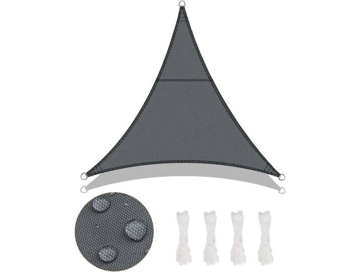 Sonnensegel Dreieckig 300 x 300 x 300 cm Wasserdicht Anthrazit, 34x24 cm, Sonnenschutz, Sonnenschirme