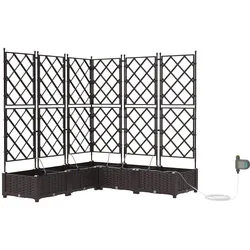 Helloshop26 - Set mit 5 modernen Gartenpflanzgefäßen 120 x 120 x 126 cm praktisch und langlebig brauner Stahl