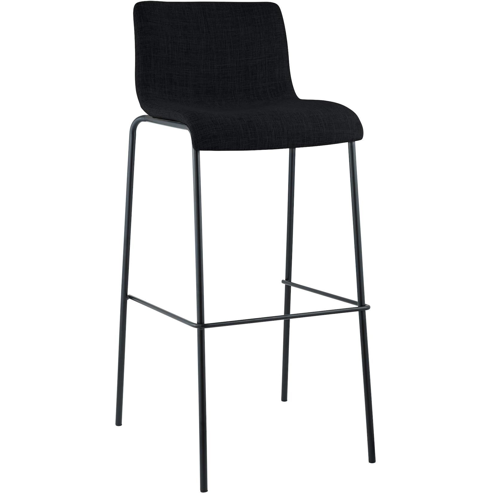 CLP Barhocker Hoover Stoff 4-Fuß Gestell schwarz Farbe: schwarz, Gestell Farbe: schwarz