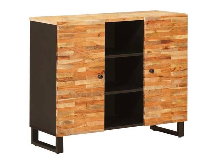 Cabinet multimédia Marron - Meuble d'appoint Marron 90x33x75 cm Bois de mangue massif A16059