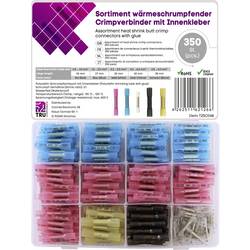 TRU COMPONENTS T25C048 Stoßverbinder mit Schrumpfschlauch 0.3 mm² 6.0 mm² Vollisoliert Weiß, Rot, Blau, Schwarz, Gelb 350 St.