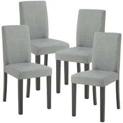 Helloshop26 - 4er-Set Esszimmerstühle 89 x 43 x 54 cm modernes Design robust hellgrau