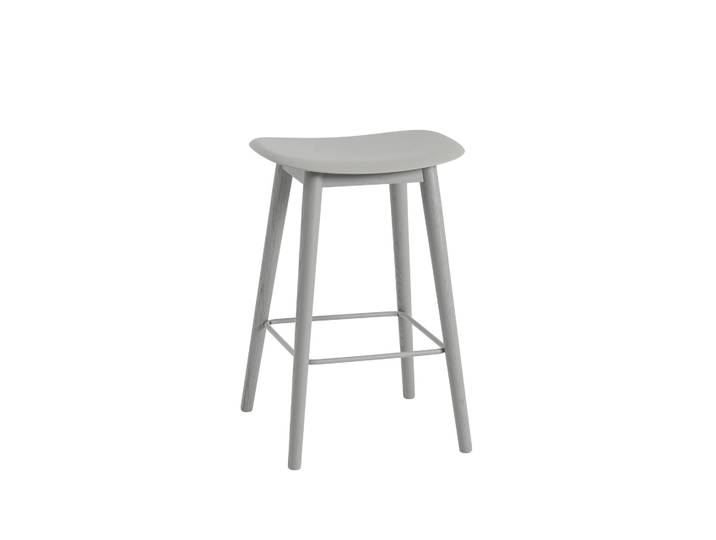 Muuto Tabouret Fiber counter 65 cm grey, pieds gris
