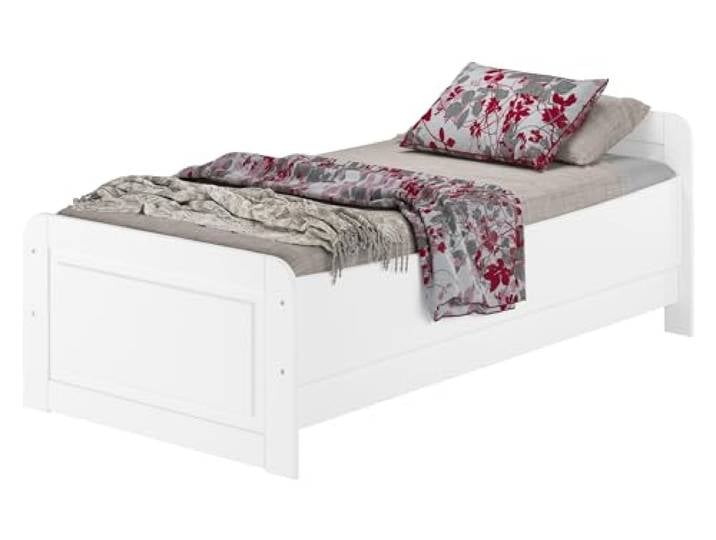 Erst-Holz Weißes Seniorenbett extra hoch 90x200 Kiefer massiv Zubehör wählbar V-60.42W-09, Ausstattung:ohne Zubehör